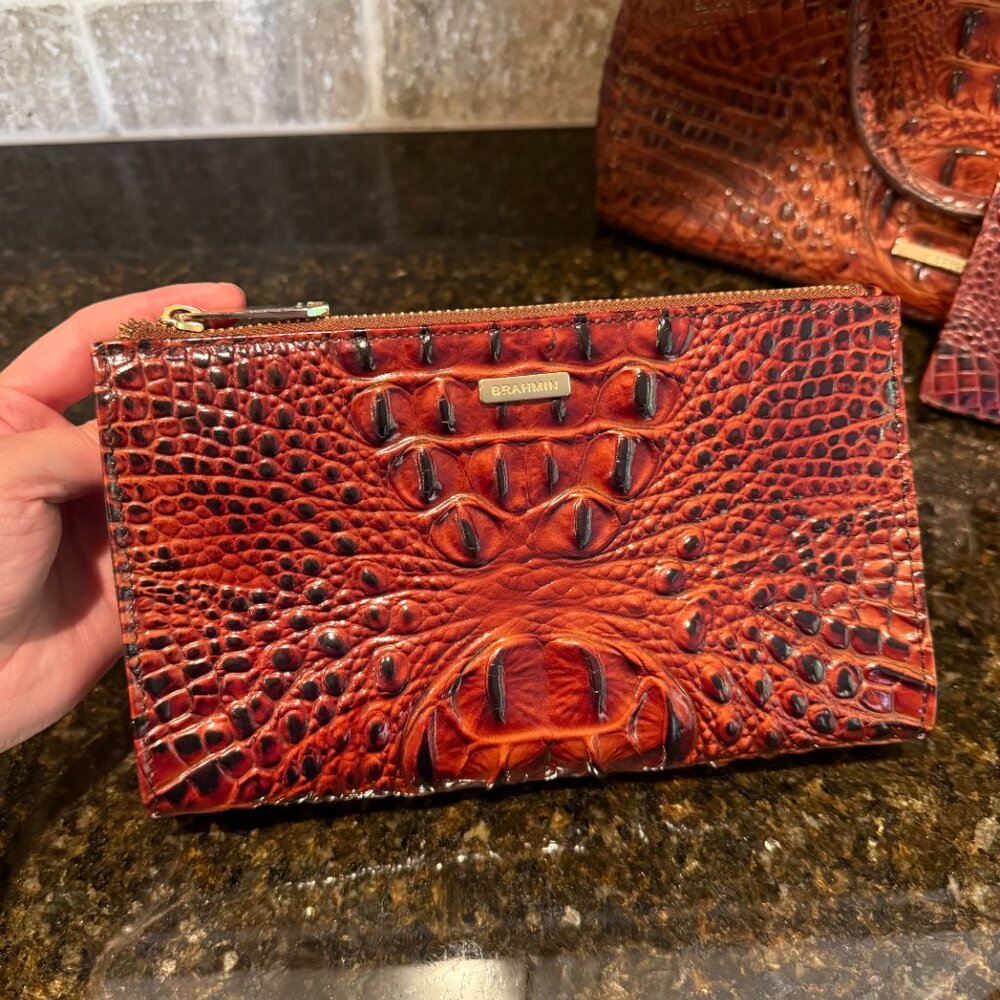 Brahmin Daisy Wristlet, Pecan Melbourne